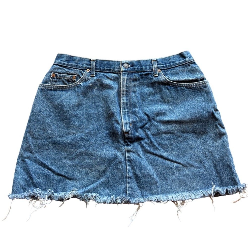 Vintage 80's 90's Made In USA Levi's Custom Denim Skirt Jean